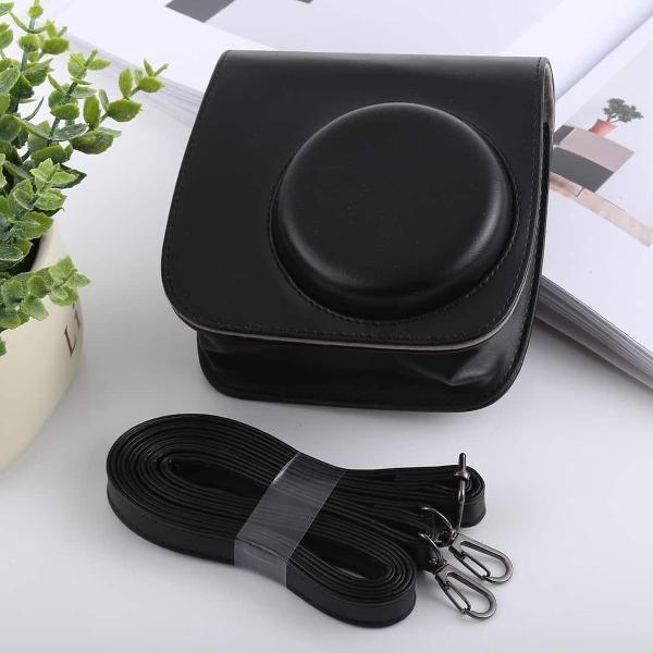 Retro stijl Full Body Camera PU lederen tas voor FUJIFILM instax mini - Zwart