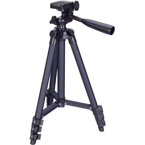 3120 Live Broadcast-statief 4-delige vouwpoten Aluminium statiefbevestiging met U-vormige driedimensionale statiefkop voor DSLR en digitale camera, instelbare hoogte: 34-103 cm (zwart)