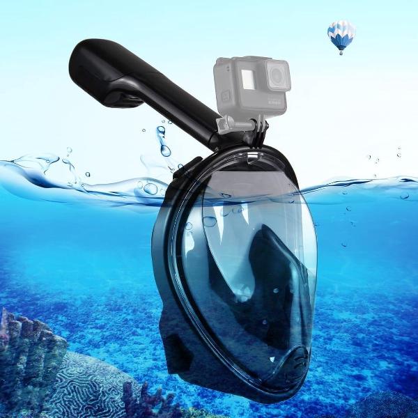 PULUZ 220mm Buis Watersport Duikuitrusting Volledig Droog Snorkelmasker voor GoPro HERO6 / 5/5 Sessie / 4 Sessie / 4/3 + / 3/2/1, Xiaoyi en Andere Actiecamera's, S / M-maat (Zwart)