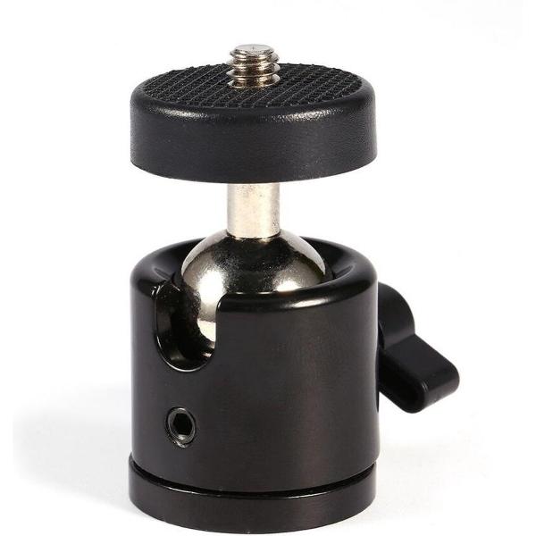 WiseGoods Balhoofd - 360 Graden Ball Head Statief - Statiefkop - Camera Adapter - Mini Balhoofd - 4.5 cm - Zwart