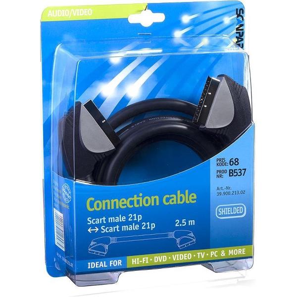 Bandridge SCART Audio Video Cable, 2.0m 2m SCART (21-pin) SCART (21-pin) Zwart SCART-kabel