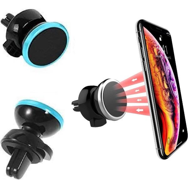 Magnetische telefoonhouder voor in de auto - Magneet - Ventilatierooster - Ventilator- Auto ventilatie houder - Smartphone - Mobielhouder - Autohouder - Auto telefoonhouder - Samsung - iPhone - Nokia - Huawei - Sony - Universeel - Blauw