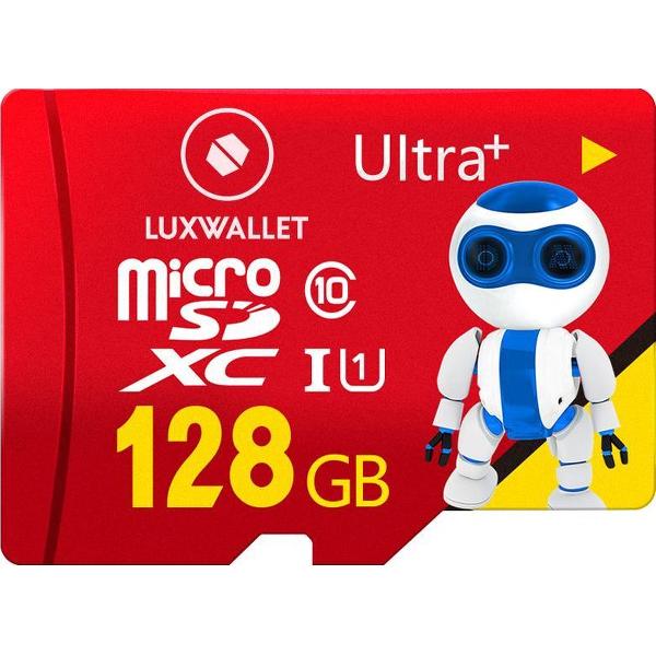 DrPhone MicroSD Ultra+ 128gb – Geheugenkaart – TF Card – High Speed - SDHC – Hoge Kwaliteit – U1 – Gaming – Geschikt voor smartphone/tablet/computer/laptop/camera/navigatie – Rood