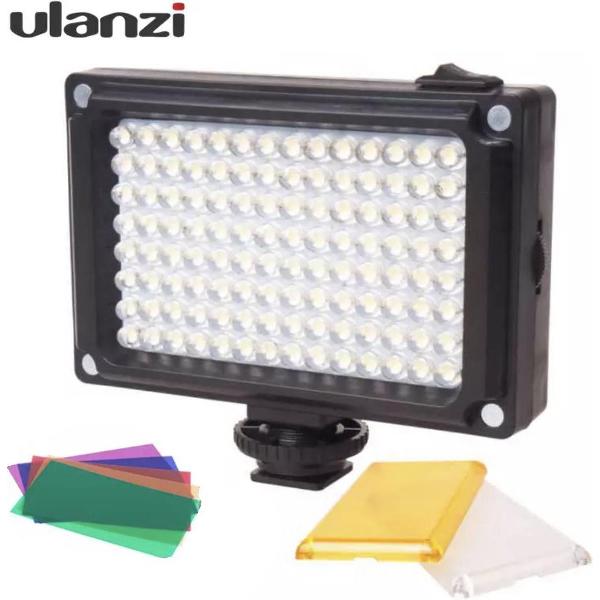 Video lamp LED 112 + kleurenfilters | film - foto licht studio | draagbare videolight / filmlicht | Ulanzi | Canon, Sony, Nikon en mobiel