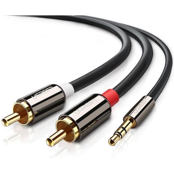 Ugreen 10590 3m 2 x RCA 3.5mm Zwart audio kabel