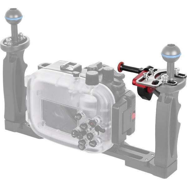 PULUZ ontspanknop verlenging adapter hendelbevestiging voor onderwaterarmsysteem (zwart rood)