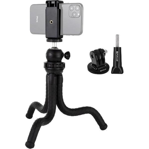 PULUZ Mini Octopus Flexibele statiefhouder met kogelkop en telefoonklem + statiefbevestigingsadapter en lange schroef voor spiegelreflexcamera's, GoPro, mobiele telefoon, afmeting: 30 cm x 5 cm