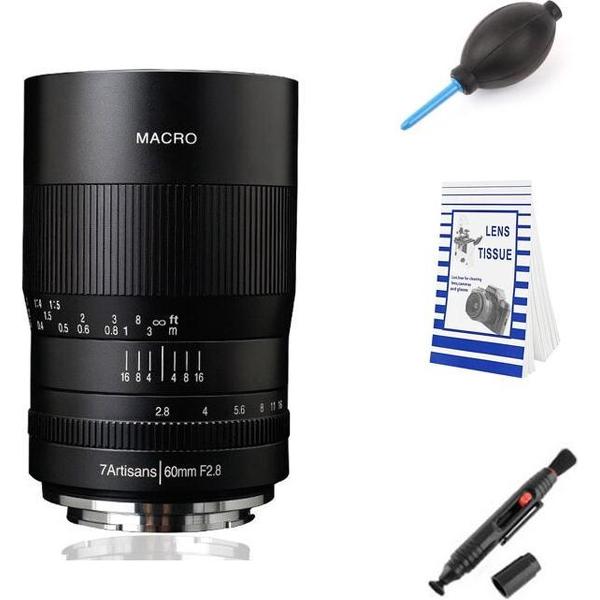 7artisans 60mm F2.8 1:1 Macro lens Olympus Panasonic M4/3 systeem camera + gratis lenspen, lens papier, blaasbalg