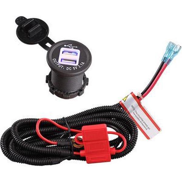 USB doorvoer aansluiting + Kabelboom 3.1A 5V inbouw lader / HaverCo
