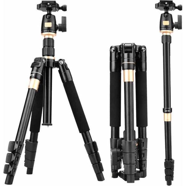 Q555 4-delige opvouwbare poten Aluminium statiefbevestiging Monopod-houder met kogelkop