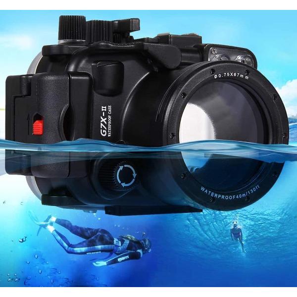 PULUZ 40m onderwater duikbril Waterdichte camera behuizing voor Canon G7 X Mark II (zwart)