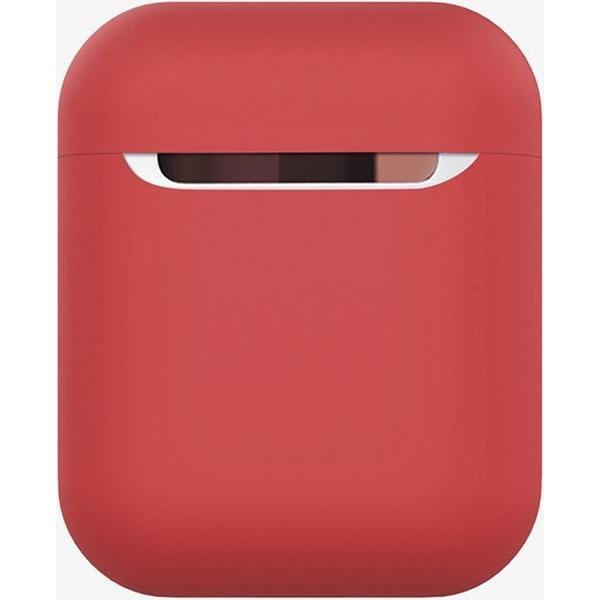 By Qubix - AirPods 1/2 hoesje Liquid series - Siliconen - Rood - Schokbestendig - AirPods hoesjes