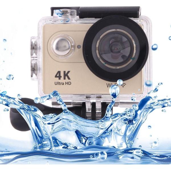 H9 4K Ultra HD1080P 12MP 2 inch LCD-scherm WiFi-sportcamera, 170 graden groothoeklens, 30 m waterdicht (goud)