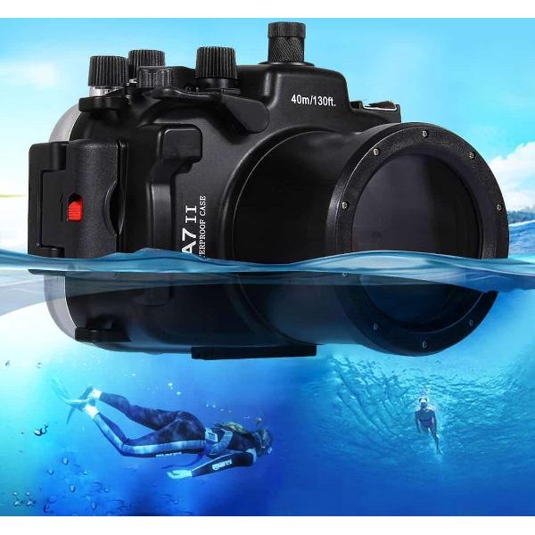 PULUZ 40m onderwater duikbril Waterdichte camera behuizing voor Sony A7 II / A7R II / A7S II (FE 28-70mm f / 3.5-5.6 OSS)
