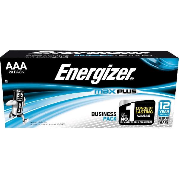 Energizer Max Plus AAA Batterij, 1,5 V (pak 20 stuks)