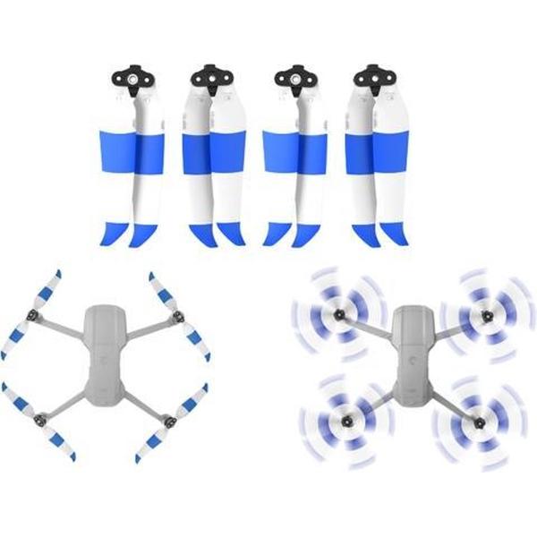 2 paar Sunnylife 7238F-2C voor DJI Mavic Air 2 dubbelzijdige tweekleurige geluidsarme snelspanpropellers (blauw wit)