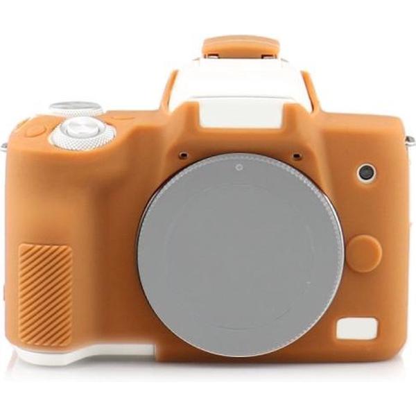 Richwell Silicone Armor Skin Case Body Cover Protector voor Canon EOS M50 Body digitale camera (bruin)