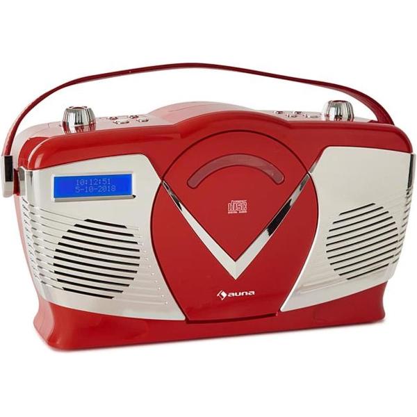 RCD-70 DAB retro CD-radio FM DAB+ CD speler USB bluetooth rood