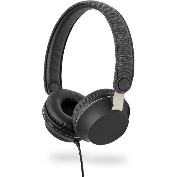 Nedis Bedrade Koptelefoon Met Geweven Stof Bekleed On-ear Audiokabel 1,2 M Antraciet / Zwart