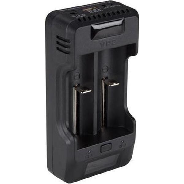 Multifunctionele Li-ion batterijlader voor 2 batterijen