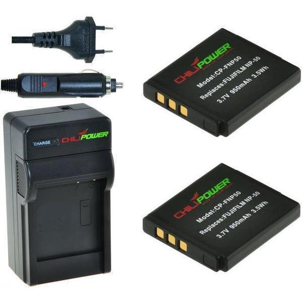 ChiliPower NP-50 Fuji Kit - Camera Batterij Set