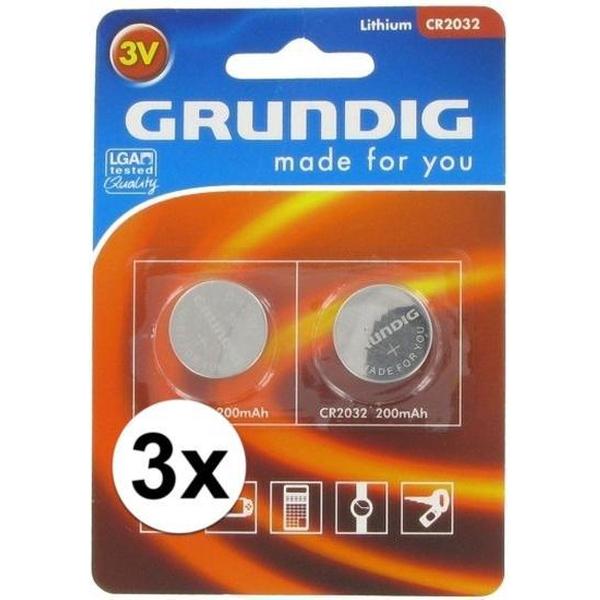 Knoopcel batterij 6 stuks CR2032