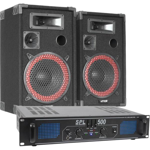 DJ set - 500W DJ set met versterker, speakers en luidsprekerkabel. Perfect voor de startende DJ!