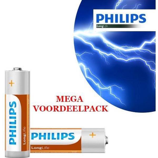 24x AA en 24x AAA Philips LongLife Batterijen MEGA voordeelpak