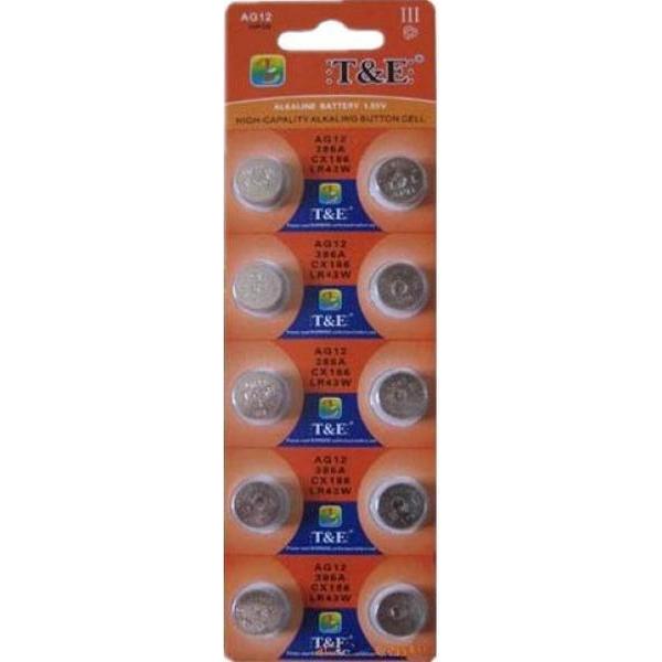 Lithium knoopcel AG12 / LR43- 1,5V (10 stuks