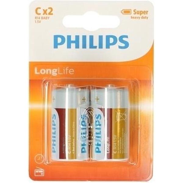 Phillips LL batterijen R14 1,5 volt 12 stuks