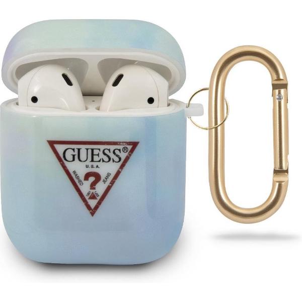 GUESS AirPods 1 & 2 Hoesje - Tie & Dye Collection - Blauw