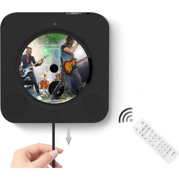 Cloxks – CD-speler Draagbare met Bluetooth – 5 in 1 aan de wand monteerbare CD-speler – inclusief afstandsbediening – Ook geschikt voor kinderen – Zwart