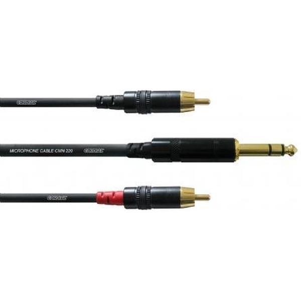 Cordial CFY 3 VCC - Stereo TRS jack - 2x RCA, 3 mtr.