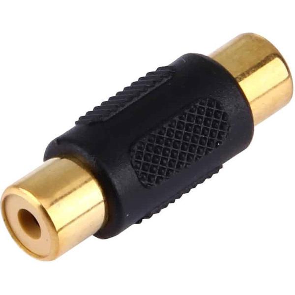 Gouden RCA vrouwelijk naar goud RCA vrouwelijke connector (zwart)