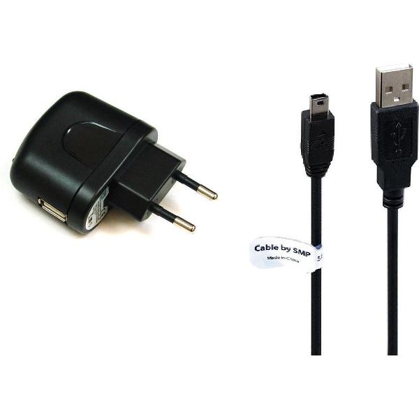 1A oplader en oplaadkabel. 1 m Oplaadsnoer met adapter stekker Past ook op Canon