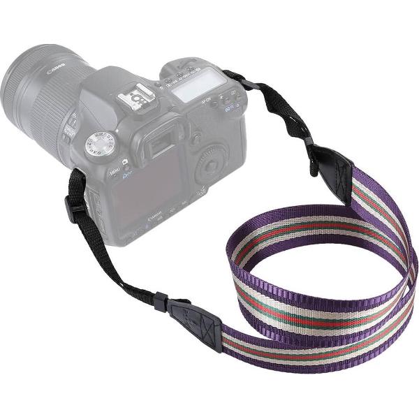 PULUZ Stripe Style Series schouderriem camerariem voor spiegelreflexcamera / dslr-camera's (paars)