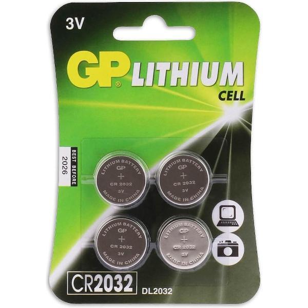 GP Lithium CR2032 knoopcelbatterijen - 4 stuks