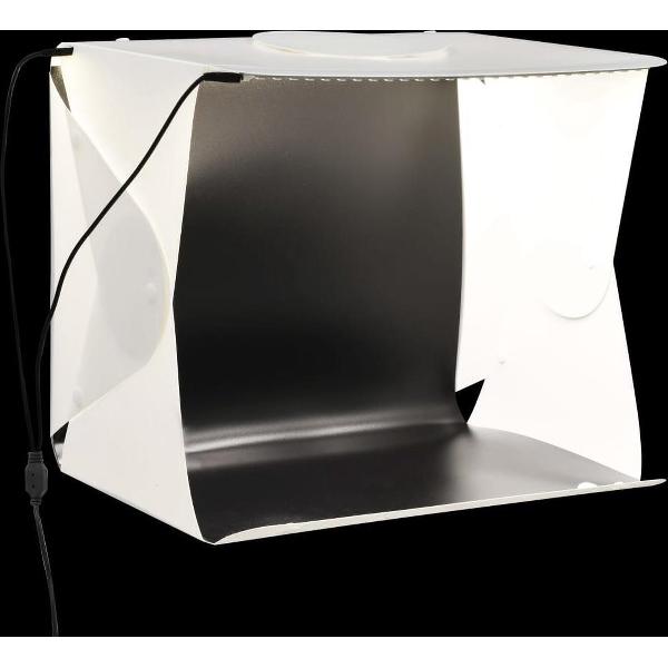 Softbox met LED-lamp inklapbaar 40x34x37 cm kunststof wit