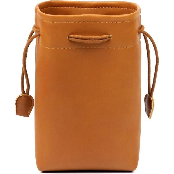 PU lederen tas met bundelpocket zak voor Polaroid Mini camera- 19.5cm x 11.5cm x 7.5cm - Bruin