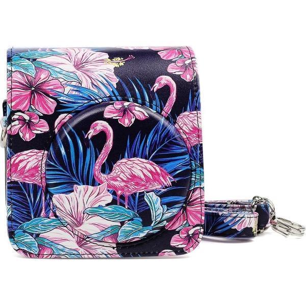 Flamingo patroon PU lederen beschermhoes tas voor FUJIFILM Instax Mini70 Camera