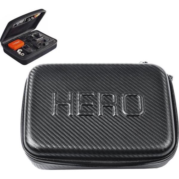 Koolstofvezel schokbestendige waterdichte draagbare hoes voor GoPro Hero 4 / 3+ / 3/2/1, maat: 22,5 cm x 16 cm x 6 cm (zwart)