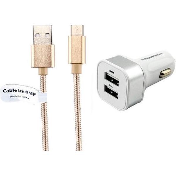 4,8A Auto oplader en 3 m oplaadkabel. Autolader adapter plug met stekker. Past ook op BlackBerry. o.a. DTEK50, Leap, P'9982, P'9983, Passport, Porsche Design P'9981, Priv