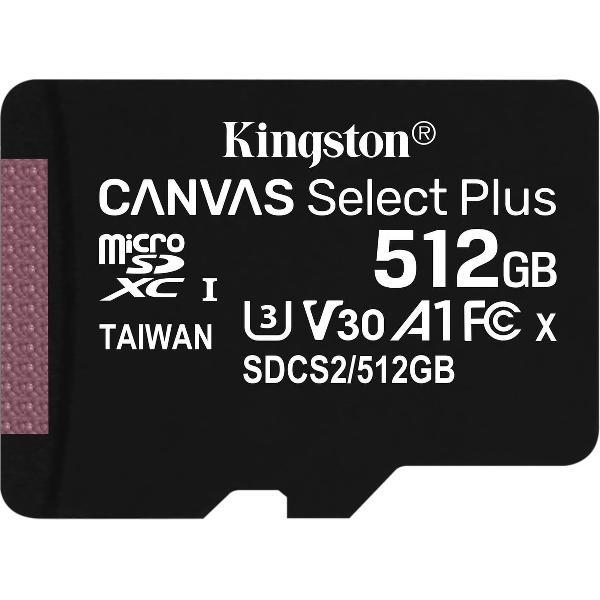 Kingston Canvas Select Plus microSD Card 10 UHS-I - 512GB - inclusief SD adapter