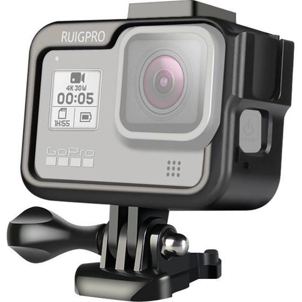 RUIGPRO voor GoPro HERO8 Zwart Aluminium Standaard Grensframe Bevestiging Beschermhoes met Gesp Basisbevestiging & Schroef (Zwart)