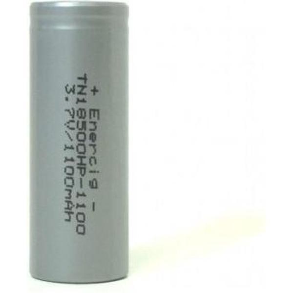 1 Stuk - Enercig IMR18500 Oplaadbare batterij 1100mAh - 22A - Flat Top