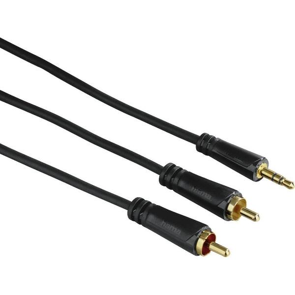 Hama audiokabel 3,5 jack - 2cinch verguld 1,5m, 3 sterren