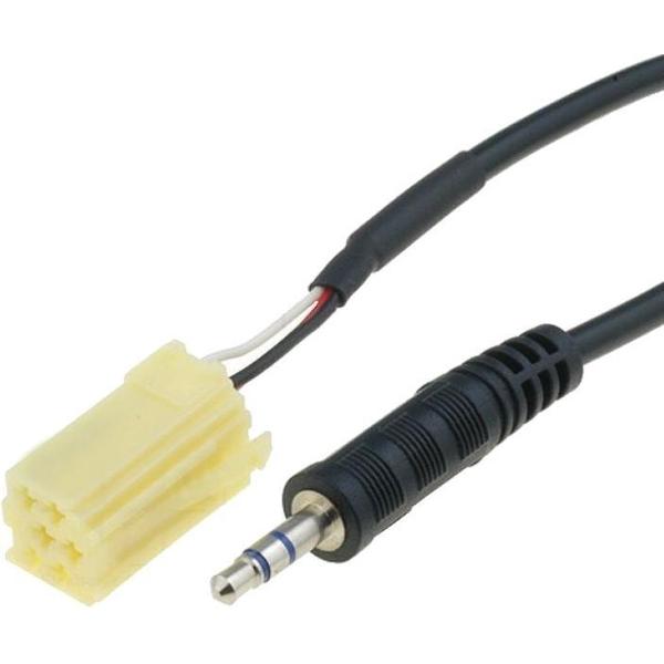 Mini-ISO 6pin naar aux verloopkabel Geel