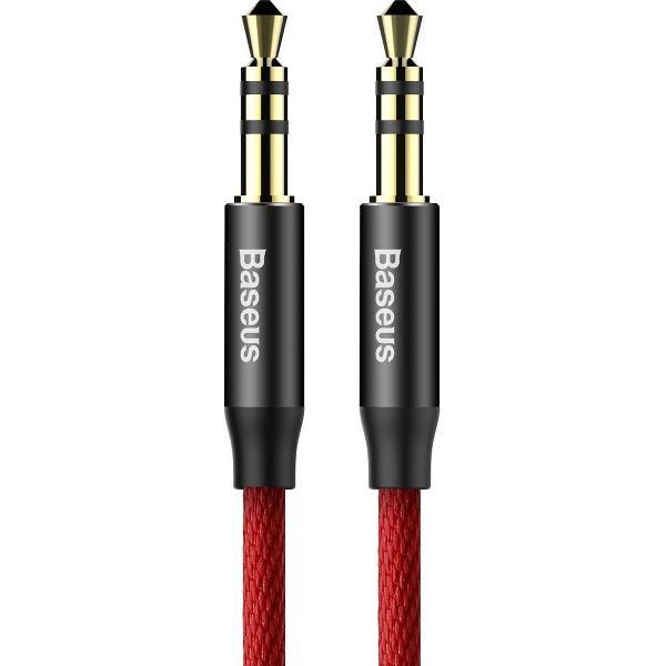 Baseus M30 1.5m AUX-audiokabel 3,5 mm mannelijk naar mannelijk plug jack stereo-audiouitgang voor iPhone, iPad, samsung, mp3, mp4, geluidskaart, tv, radio-recorder, auto bluetoothspeacker, notebook, computer, enz. (Zwart)