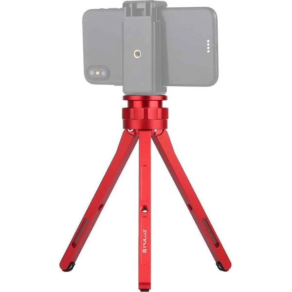 PULUZ verstelbare aluminium mini statief standaard tafelblad statief voor DSLR en digitale camera's (rood)