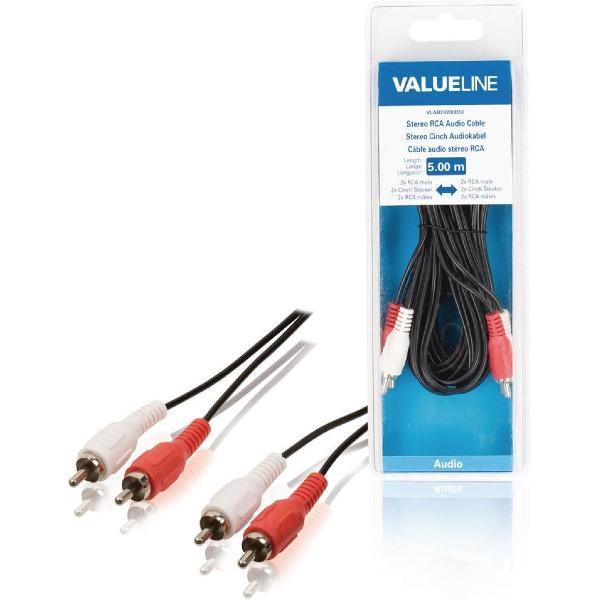 Valueline VLAB24200B50 5m 2 x RCA 2 x RCA Zwart, Rood, Wit audio kabel